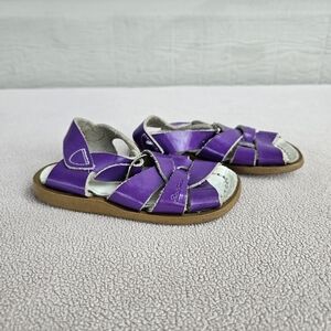 Sun San Salt Water Original Purple Leather Buckle Sandals Toddler Girl SZ 5